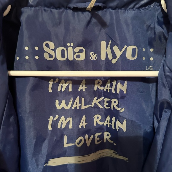 soia and kyo Nylon Rain Jacket Women’s Large With Hoodie - Picture 3 of 6